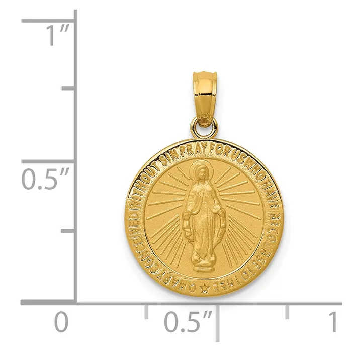 Goldia PreStyled Sets 14k Yellow Gold Miraculous Medal Pendant