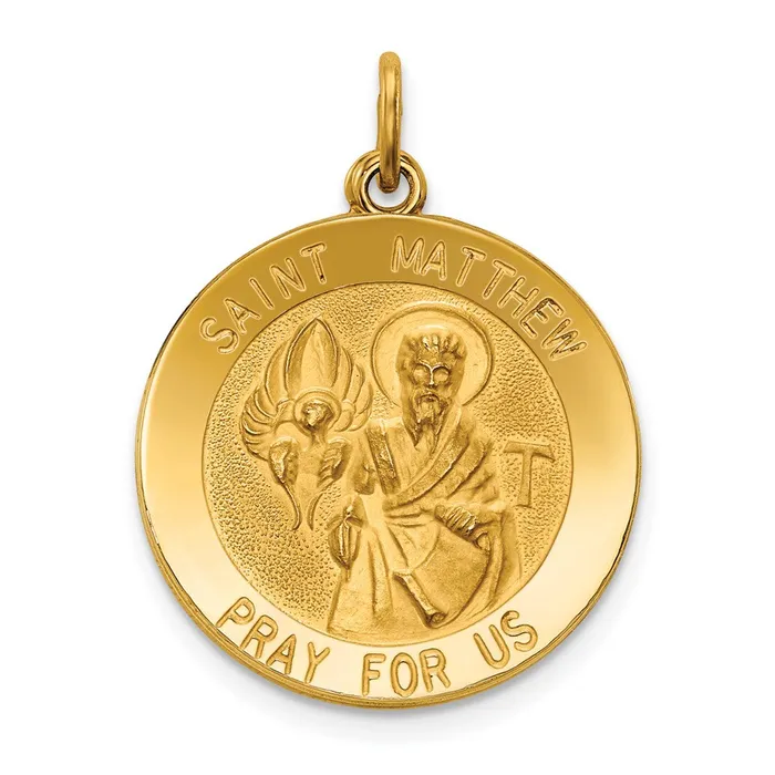Goldia PreStyled Sets 14k Yellow Gold Saint Matthew Medal Pendant