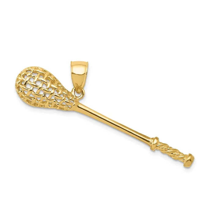 Goldia PreStyled Sets 14k Yellow Gold Solid Polished 3D Lacrosse Stick Pendant Goldia PreStyled Sets 14k Yellow Gold Solid Polished 3D Lacrosse Stick Pendant