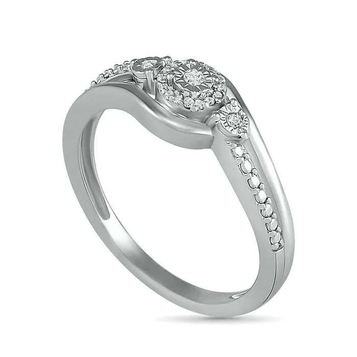 Goldia Rings 007 CT TW Composite Natural Diamond Bypass Promise Ring in Solid 10K White Gold Goldia Rings 007 CT TW Composite Natural Diamond Bypass Promise Ring in Solid 10K White Gold