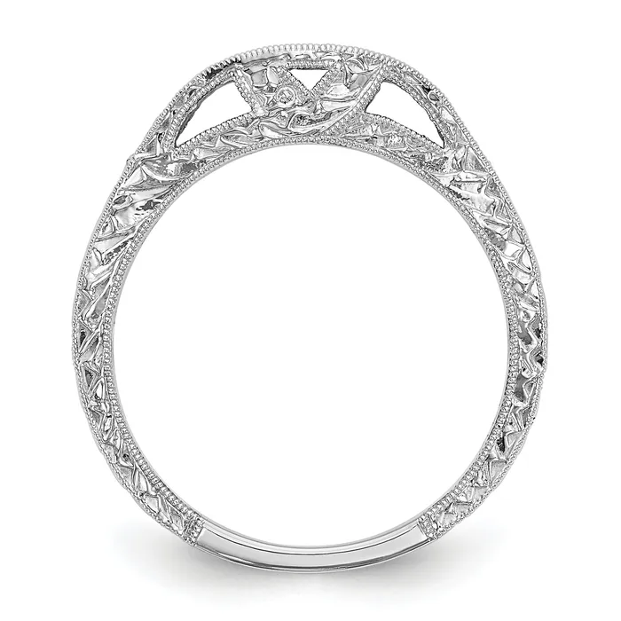 Goldia Rings 009ct CZ Solid Real 14k White Gold Wedding Wedding Band Ring