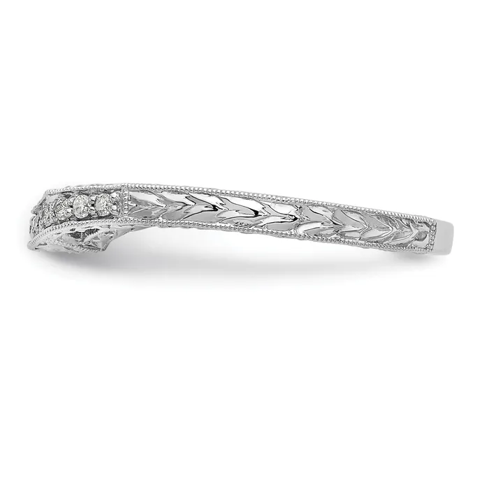 Goldia Rings 009ct CZ Solid Real 14k White Gold Wedding Wedding Band Ring