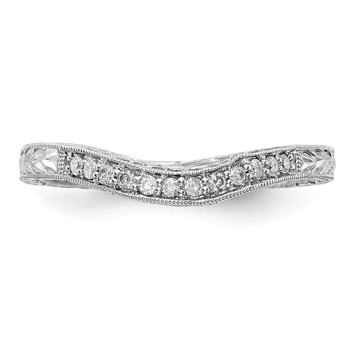 Goldia Rings 009ct CZ Solid Real 14k White Gold Wedding Wedding Band Ring