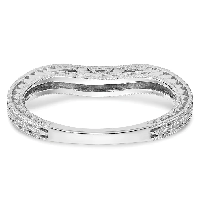 Goldia Rings 009ct CZ Solid Real 14k White Gold Wedding Wedding Band Ring