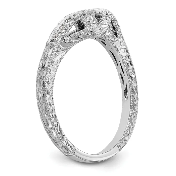 Goldia Rings 009ct CZ Solid Real 14k White Gold Wedding Wedding Band Ring