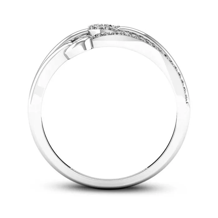 Goldia Rings 013 CT TW Natural Diamond Triple Circle MultiRow Ring in Solid 10K White Gold Goldia Rings 013 CT TW Natural Diamond Triple Circle MultiRow Ring in Solid 10K White Gold