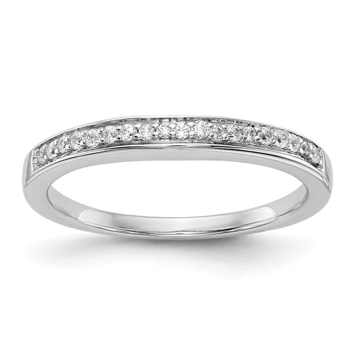 Goldia Rings 015ct CZ Solid Real 14k White Gold Wedding Wedding Band Ring