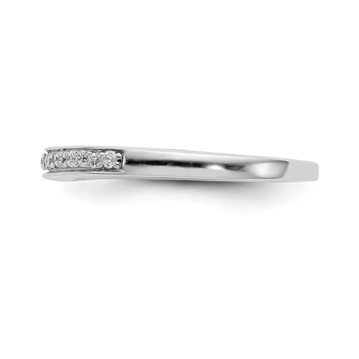 Goldia Rings 015ct CZ Solid Real 14k White Gold Wedding Wedding Band Ring