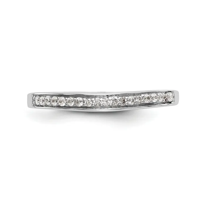 Goldia Rings 015ct CZ Solid Real 14k White Gold Wedding Wedding Band Ring