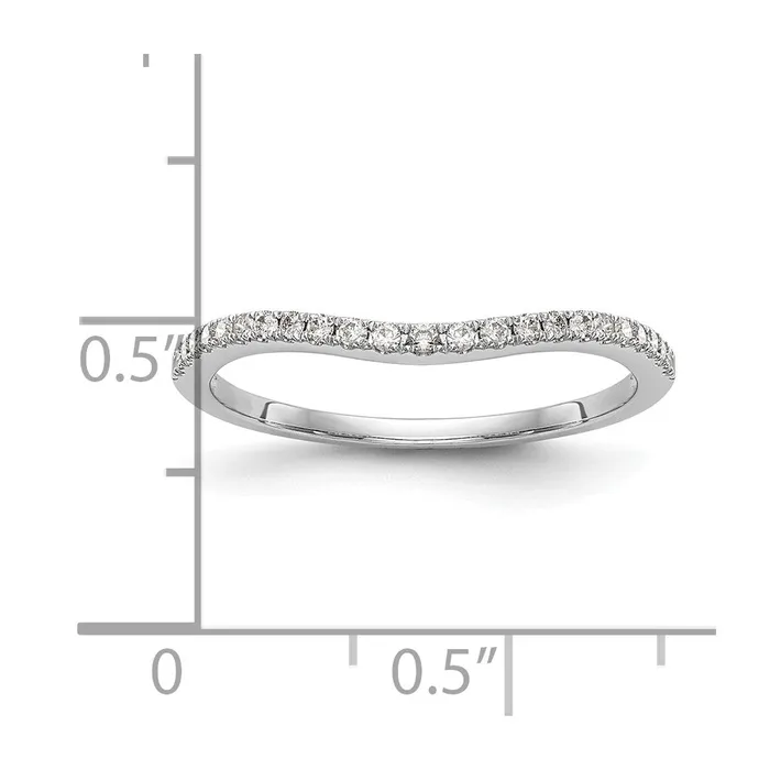 Goldia Rings 015ct CZ Solid Real 14k White Gold Wedding Wedding Band Ring