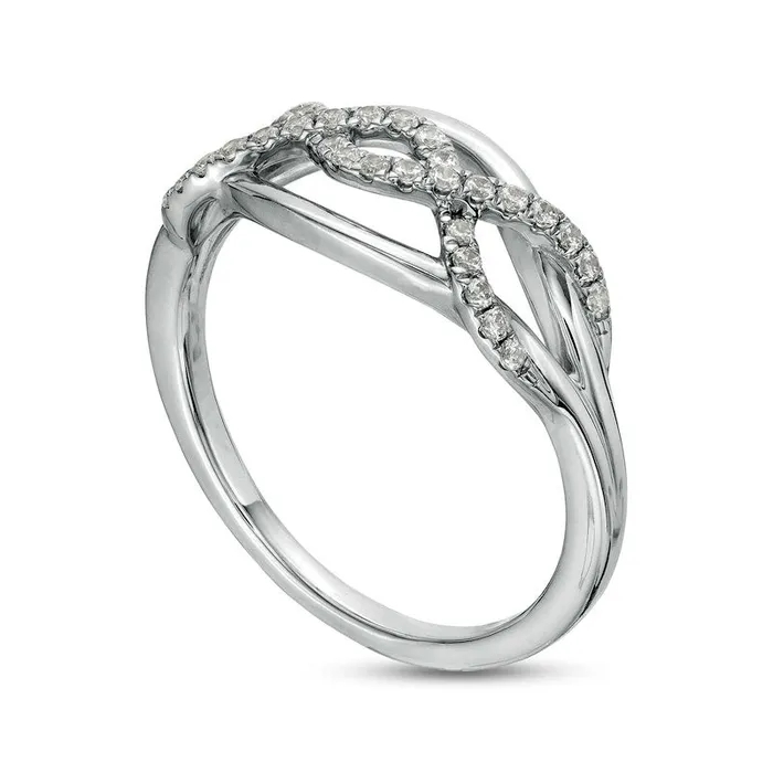 Goldia Rings 020 CT TW Natural Diamond Twisted Ring in Sterling Silver Goldia Rings 020 CT TW Natural Diamond Twisted Ring in Sterling Silver