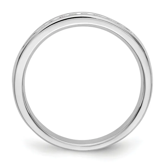 Goldia Rings 022ct CZ Solid Real 14K White Gold 1117mm Stone Channel Wedding Band Ring