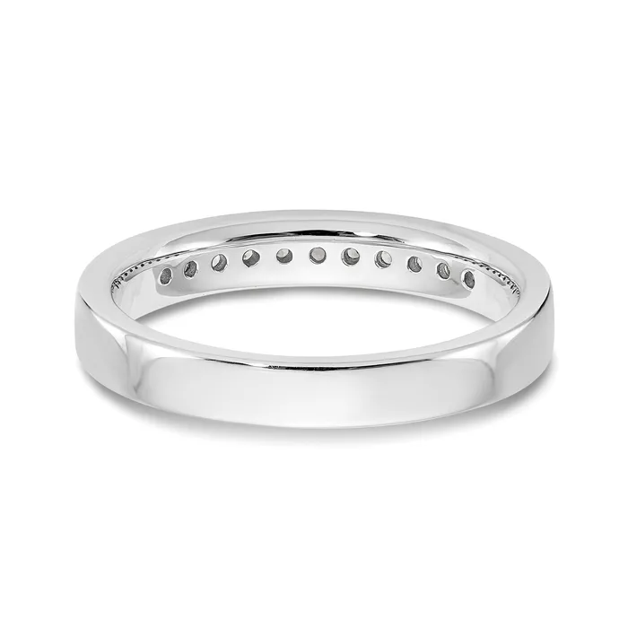 Goldia Rings 022ct CZ Solid Real 14K White Gold 1117mm Stone Channel Wedding Band Ring