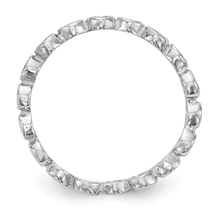 Goldia Rings 024ct CZ Solid Real 14K White Gold Wedding Band Ring