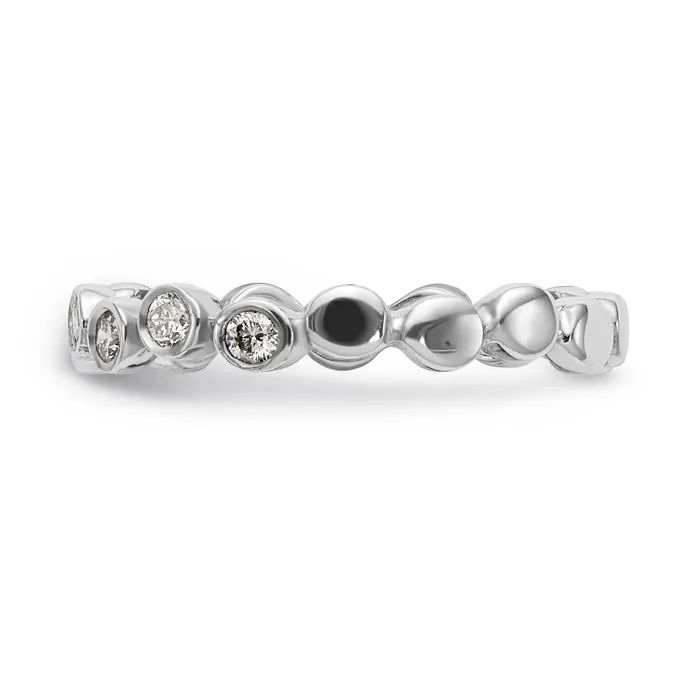 Goldia Rings 024ct CZ Solid Real 14K White Gold Wedding Band Ring