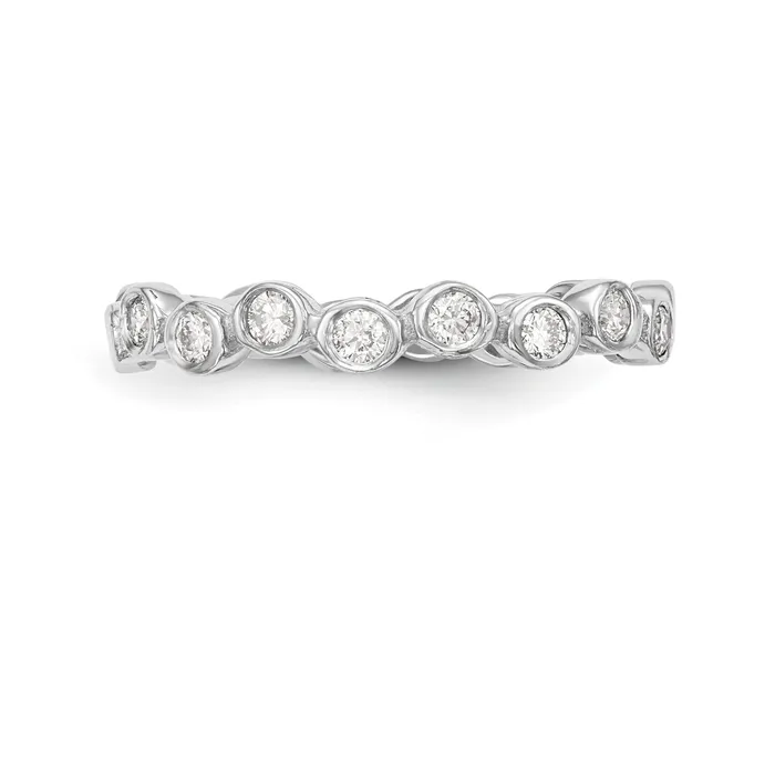 Goldia Rings 024ct CZ Solid Real 14K White Gold Wedding Band Ring