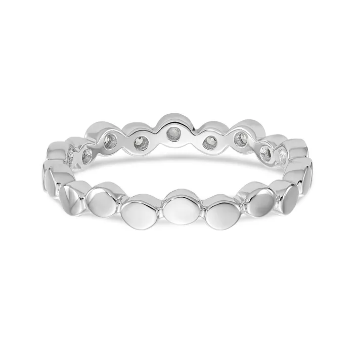 Goldia Rings 024ct CZ Solid Real 14K White Gold Wedding Band Ring