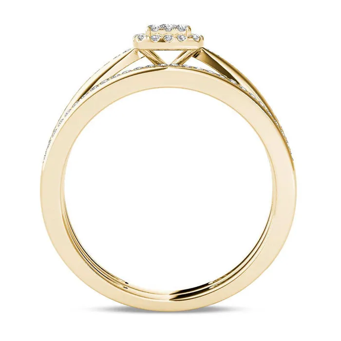 Goldia Rings 025 CT TW Composite Natural Diamond Cushion Frame Bridal Engagement Ring Set in Solid 14K Gold Goldia Rings 025 CT TW Composite Natural Diamond Cushion Frame Bridal Engagement Ring Set in Solid 14K Gold