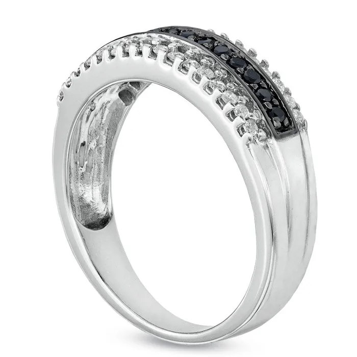 Goldia Rings 025 CT TW Enhanced Black and White Natural Diamond Ring in Sterling Silver Goldia Rings 025 CT TW Enhanced Black and White Natural Diamond Ring in Sterling Silver