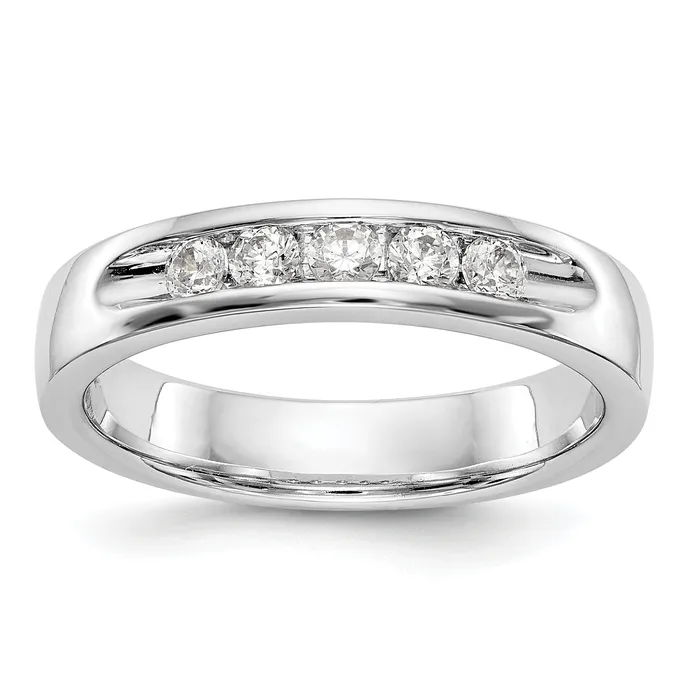 Goldia Rings 026ct CZ Solid Real 14K White Gold 524mm Stone Channel Wedding Band Ring Goldia Rings 026ct CZ Solid Real 14K White Gold 524mm Stone Channel Wedding Band Ring