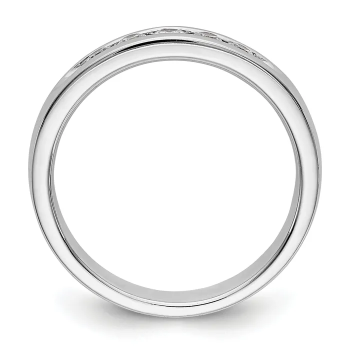 Goldia Rings 026ct CZ Solid Real 14K White Gold 524mm Stone Channel Wedding Band Ring