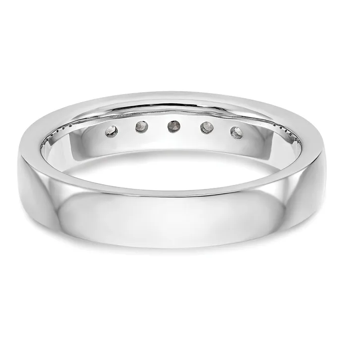 Goldia Rings 026ct CZ Solid Real 14K White Gold 524mm Stone Channel Wedding Band Ring