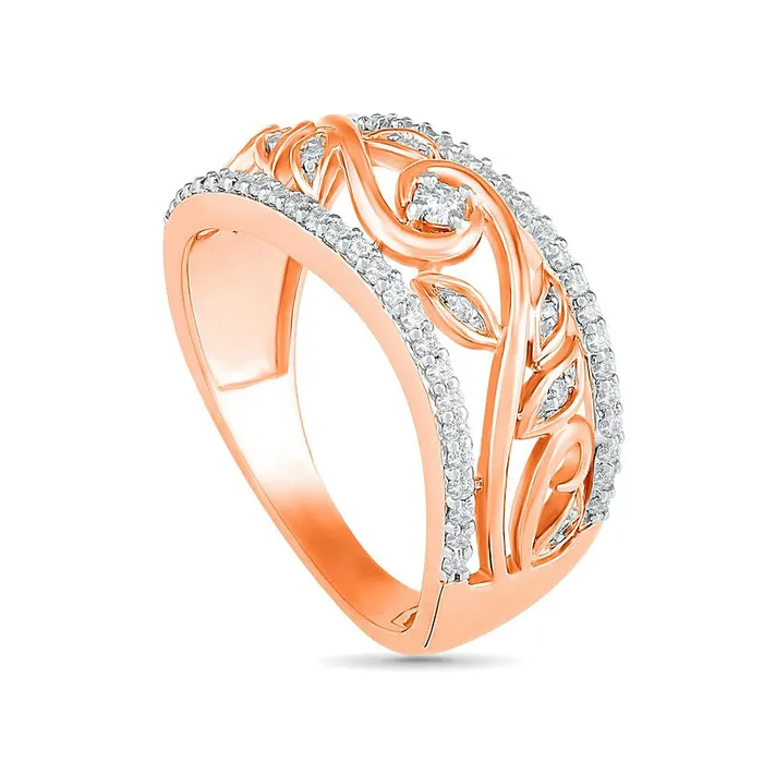 Goldia Rings 033 CT TW Natural Diamond Vine Ring in Solid 10K Rose Gold Goldia Rings 033 CT TW Natural Diamond Vine Ring in Solid 10K Rose Gold