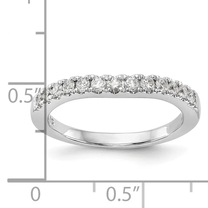 Goldia Rings 038ct CZ Solid Real 14k White Gold Wedding Wedding Band Ring