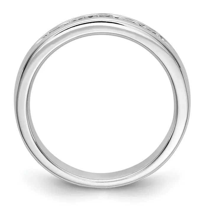 Goldia Rings 047ct CZ Solid Real 14K White Gold 5Stone Channel Wedding Band Ring