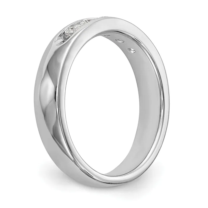Goldia Rings 047ct CZ Solid Real 14K White Gold 5Stone Channel Wedding Band Ring