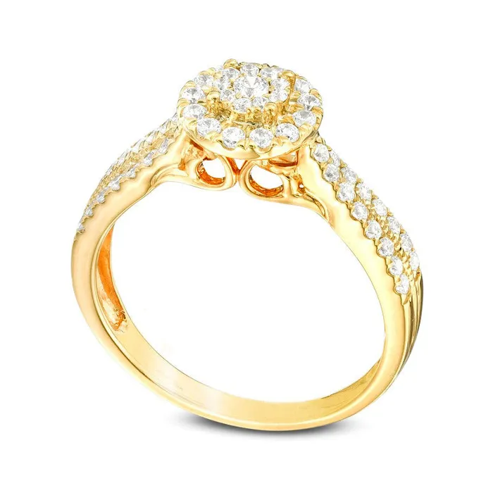 Goldia Rings 050 CT TW Composite Natural Diamond Frame Engagement Ring in Solid 10K Yellow Gold Goldia Rings 050 CT TW Composite Natural Diamond Frame Engagement Ring in Solid 10K Yellow Gold
