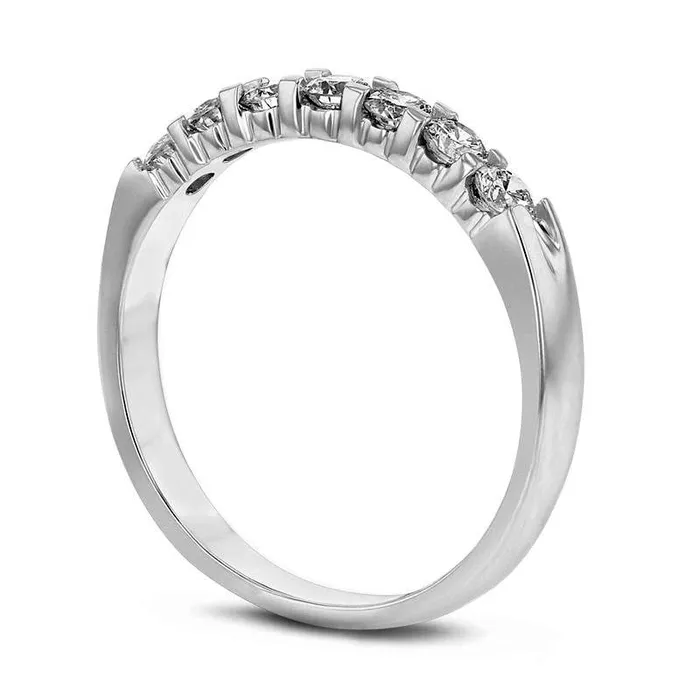 Goldia Rings 050 CT TW Natural Diamond Seven Stone Anniversary Band in Solid 14K White Gold Goldia Rings 050 CT TW Natural Diamond Seven Stone Anniversary Band in Solid 14K White Gold