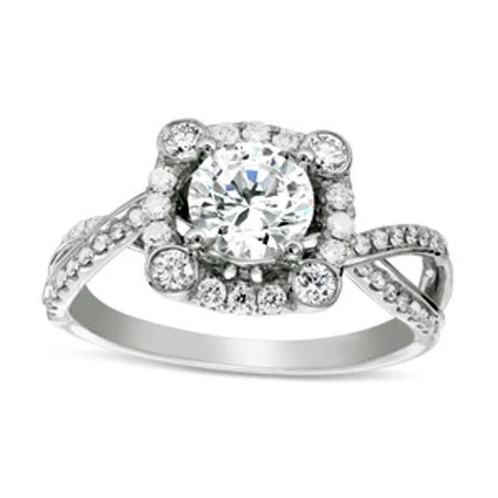 Goldia Rings 075 CT TW Natural Diamond Cushion Frame Twist Shank Engagement Ring in Solid 14K White Gold Goldia Rings 075 CT TW Natural Diamond Cushion Frame Twist Shank Engagement Ring in Solid 14K White Gold