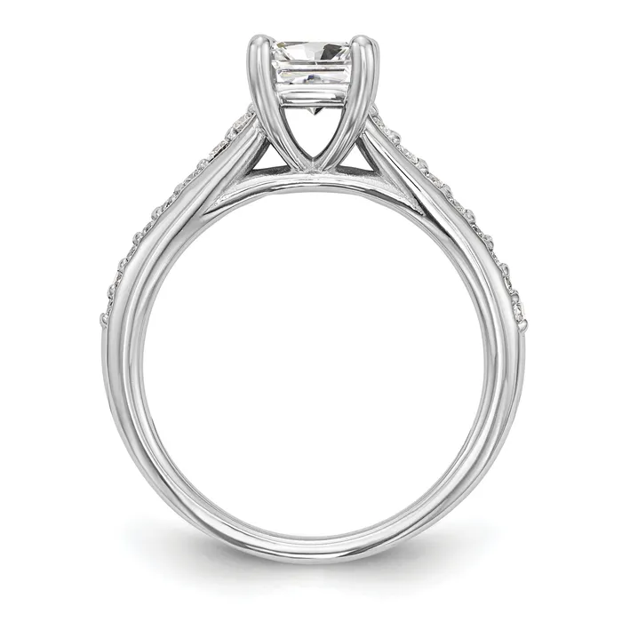 Goldia Rings 075ct CZ Solid Real 14K White Gold Engagement Ring