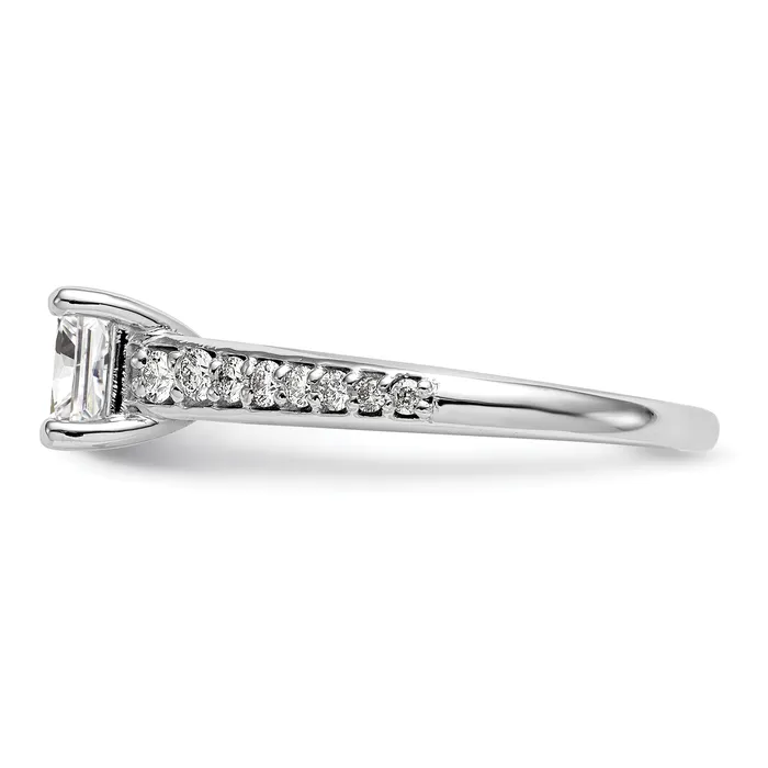 Goldia Rings 075ct CZ Solid Real 14K White Gold Engagement Ring