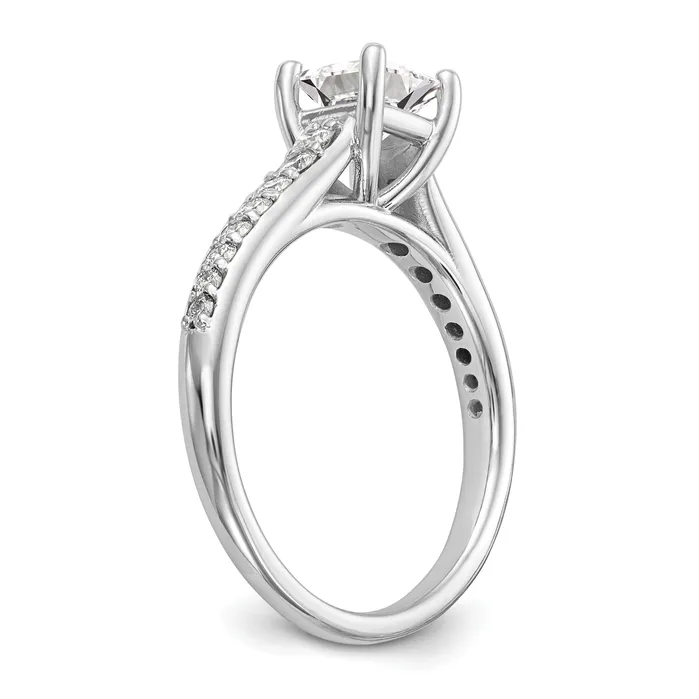 Goldia Rings 075ct CZ Solid Real 14K White Gold Engagement Ring
