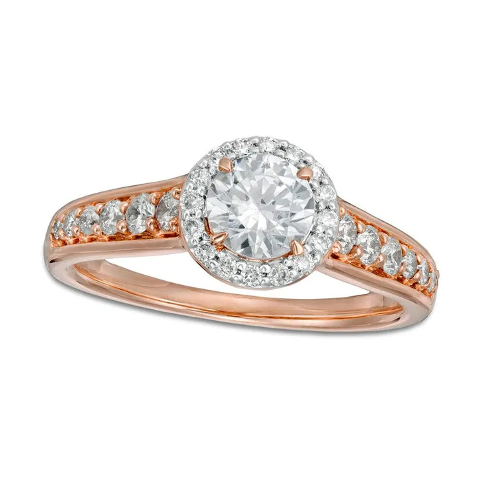 Goldia Rings 10 CT TW Natural Diamond Frame Engagement Ring in Solid 14K Rose Gold with White Rhodium Goldia Rings 10 CT TW Natural Diamond Frame Engagement Ring in Solid 14K Rose Gold with White Rhodium