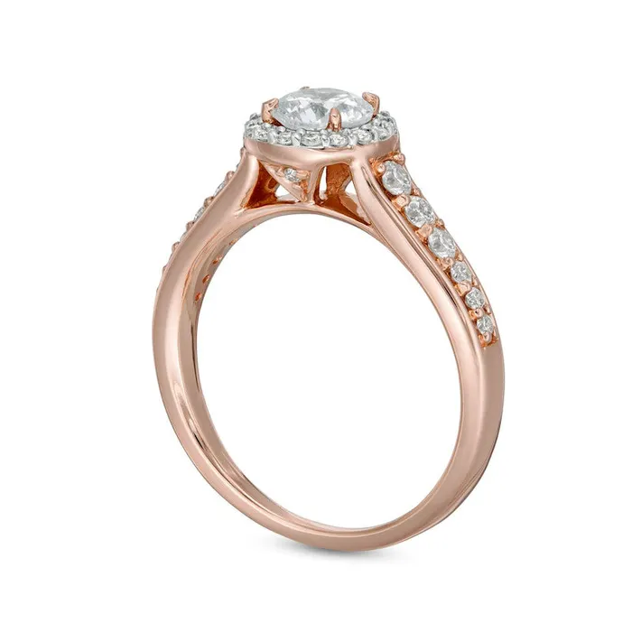 Goldia Rings 10 CT TW Natural Diamond Frame Engagement Ring in Solid 14K Rose Gold with White Rhodium Goldia Rings 10 CT TW Natural Diamond Frame Engagement Ring in Solid 14K Rose Gold with White Rhodium