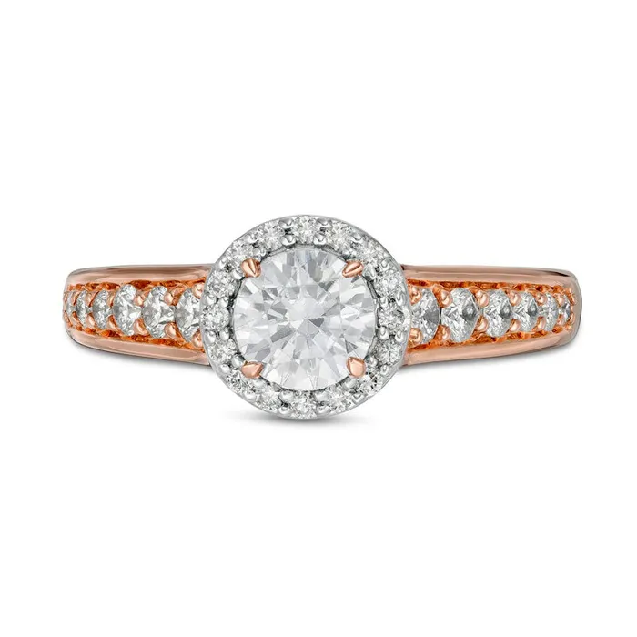 Goldia Rings 10 CT TW Natural Diamond Frame Engagement Ring in Solid 14K Rose Gold with White Rhodium Goldia Rings 10 CT TW Natural Diamond Frame Engagement Ring in Solid 14K Rose Gold with White Rhodium