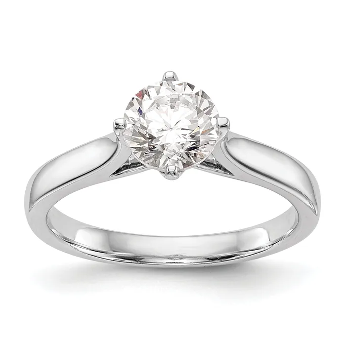 Goldia Rings 100ct CZ Solid Real 14K White Gold Round Solitaire Engagement Ring Engagement Polished Goldia Rings 100ct CZ Solid Real 14K White Gold Round Solitaire Engagement Ring Engagement Polished