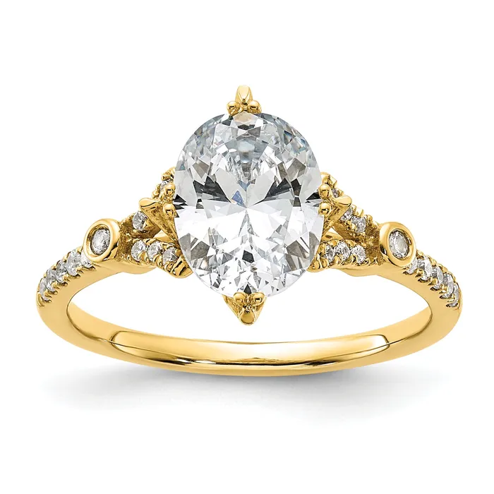 Goldia Rings 150ct CZ Solid Real 14k Polish 1 12ct Oval Engagement Dia Ring Goldia Rings 150ct CZ Solid Real 14k Polish 1 12ct Oval Engagement Dia Ring