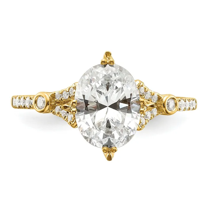 Goldia Rings 150ct CZ Solid Real 14k Polish 1 12ct Oval Engagement Dia Ring