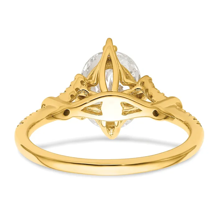 Goldia Rings 150ct CZ Solid Real 14k Polish 1 12ct Oval Engagement Dia Ring