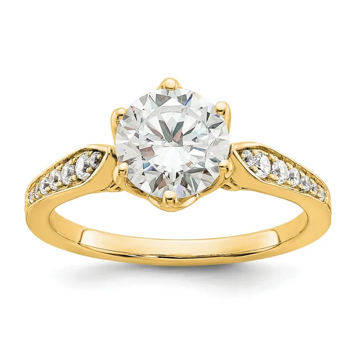 Goldia Rings 150ct CZ Solid Real 14k Polish 1 12ct Round Engagement Dia Ring Goldia Rings 150ct CZ Solid Real 14k Polish 1 12ct Round Engagement Dia Ring