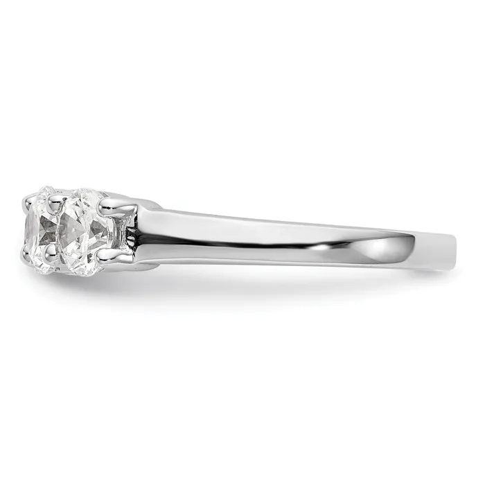 Goldia Rings 165ct CZ Solid Real 14K White Gold 5Stone Wedding Band Ring
