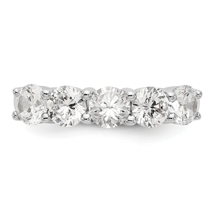 Goldia Rings 165ct CZ Solid Real 14K White Gold 5Stone Wedding Band Ring