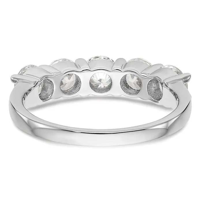 Goldia Rings 165ct CZ Solid Real 14K White Gold 5Stone Wedding Band Ring