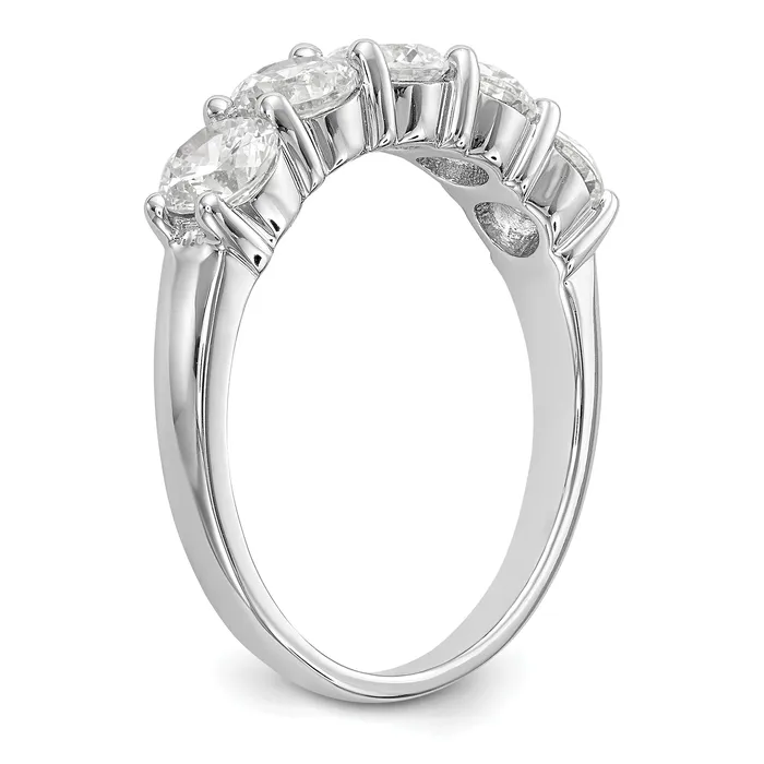 Goldia Rings 165ct CZ Solid Real 14K White Gold 5Stone Wedding Band Ring
