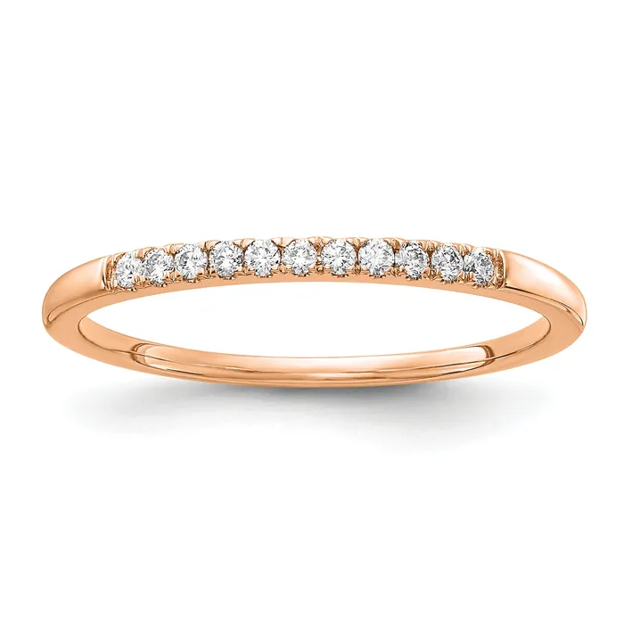 Goldia Rings 14k Rose Gold 110 Ct Lab Grown Diamond VSSI G Wedding Band Ring Goldia Rings 14k Rose Gold 110 Ct Lab Grown Diamond VSSI G Wedding Band Ring