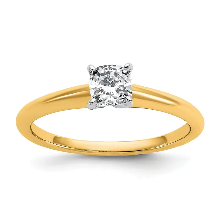 Goldia Rings 14k Twotone 12 Ct Certified Lab Grown Diamond VSSI G Cushion Solitare Engagement Ring Goldia Rings 14k Twotone 12 Ct Certified Lab Grown Diamond VSSI G Cushion Solitare Engagement Ring